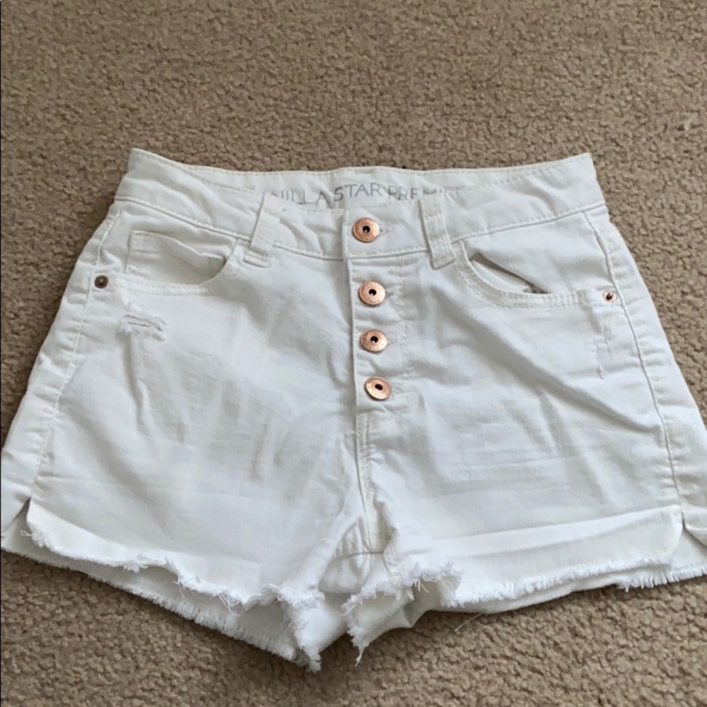 White Jean shorts